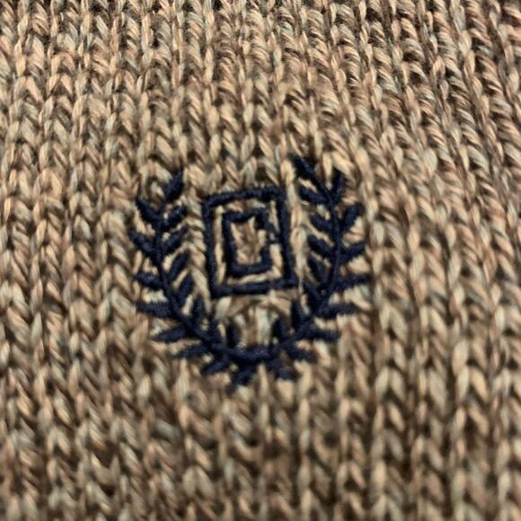 Chaps Mens Sweater 2XLT Brown 3 Button Henley Elbow Patches Old Money Heritage - Picture 5 of 14